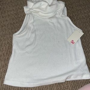 White turtleneck tank